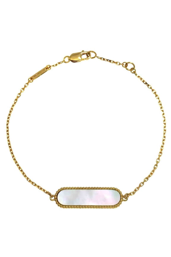 Pre-Owned Van Cleef & Arpels Sweet Alhambra Shell Bracelet, 17cm, 18K Yellow Gold 750 (Good)