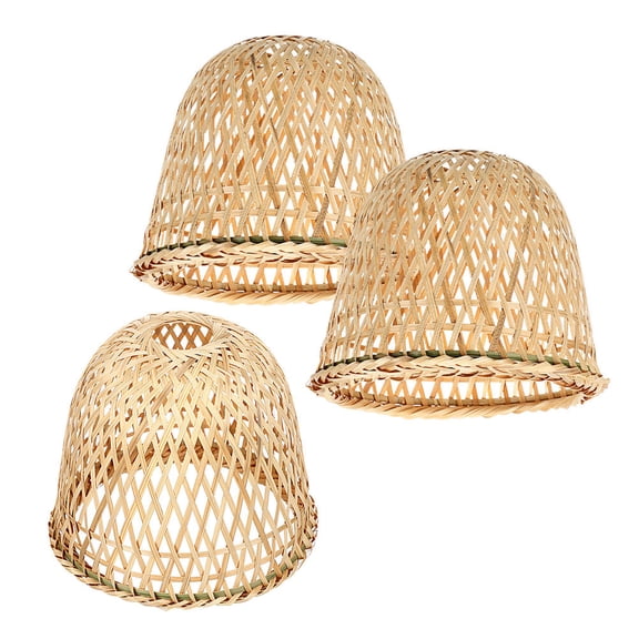 HAMPPLIES 3-Piece Vintage Lamp Shades, Khaki Round Soft Light Lampshade Set for Home Decor and Ambient Lighting