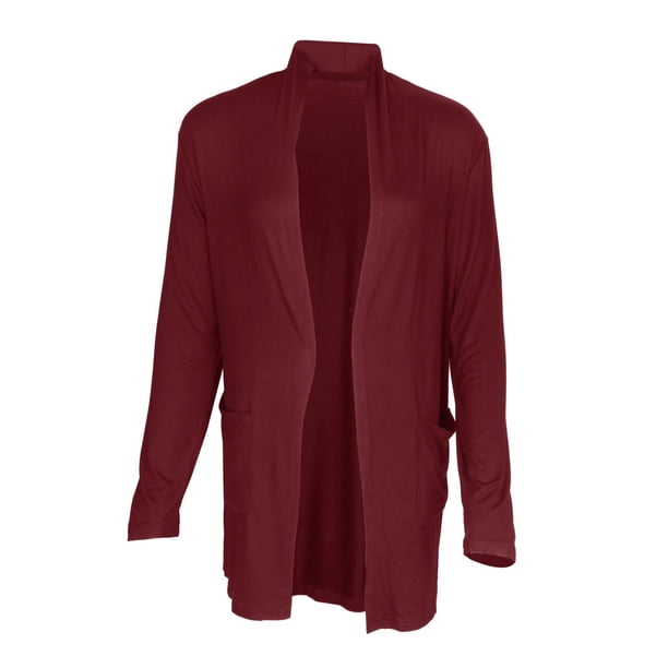 Cárdigan de punto de gran tamaño de manga larga con frente abierto para mujer para protegers de para proteger para casual, diario, vacaciones, oficina, hogar, Rojo Talla L Yinane abrigo abrigo