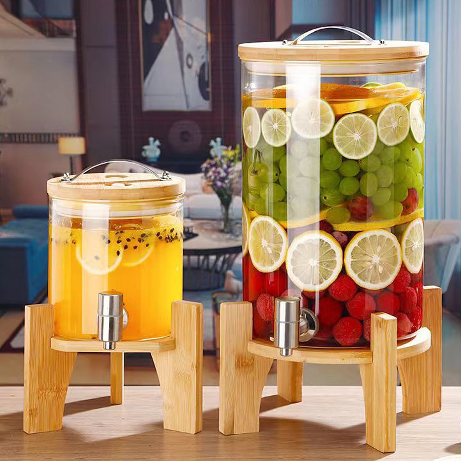 Glass Tower Beverage Dispenser W/ Turn Spout 5L From Sun Casuals