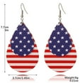 thumbnail image 3 of Patriotic Earrings for Women - 4th of July American Flag Dangle Earrings, PU Leather Red White Blue USA Themed Jewelry, for Independence Day & Everyday Outfits, 3 of 6