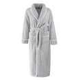 thumbnail image 3 of Gifts for Mom Cotton Robes for Women Fluffy Women's Nightgowns & Sleepshirts Oversize Length Women's Sleepwear House Womens Robe Grey, 3 of 7