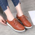thumbnail image 4 of jsaierl Women's Platform Lace-Up Square Toe Oxfords Shoe Business Formal Dress Shoes Slip Resistant Service Boots, 4 of 5