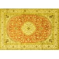 thumbnail image 1 of Ahgly Company Machine Washable Indoor Rectangle Medallion Yellow Traditional Area Rugs, 2' x 4', 1 of 4