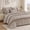 Khaki, variant on Lipa Queen Comforter Set,7-Piece Bed in a Bag,Ruffled Design Bedding Set,Comforter,Flat Sheet,Fitted Sheet,Pillowcases and Shams,Blue Gray