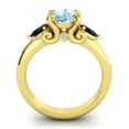 thumbnail image 4 of Diamond-Capitals 2.50 Carat New Round Cut Aquamarine & Black Onyx Gemstone 3 Stone Wedding Ring for Women 18K Yellow Gold Size 4, 4 of 8