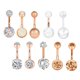 thumbnail image 4 of Lote de 10 piercings para el ombligo con forma de bola de cristal Oro rosa, 4 of 7
