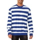 thumbnail image 1 of SUDADERAS PARA HOMBRES INSPIRE CHIC Cuello Redondo de Rayas de Contraste de Manga Larga Ajuste Regular Suéter L Azul Blanco, 1 of 6