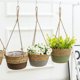 thumbnail image 2 of Xiao Hua Maceta tejida con hierba de 1 pieza, cesta de flores tejida para el hogar, decoración creativa para balcón, maceta colgante de hiedra verde, maceta colgante marrón, 2 of 5