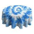 thumbnail image 4 of Blue Tie Dye Pattern Round Tablecloth 60"x60",Wrinkle Wipeable Table Cloth for Kitchen Dining Room Picnic Patio Party, 4 of 6