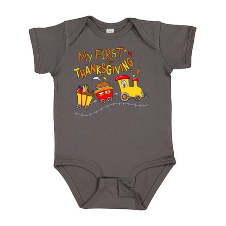 

Inktastic My 1st Thanksgiving Turkey Train with Food Gift Baby Boy or Baby Girl Bodysuit