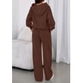 thumbnail image 4 of Conjunto Deportivo PRETTYGARDEN 2 Piezas Sudadera Marrón con Capucha y Pantalón Ancho Talle Pequeño, 4 of 8