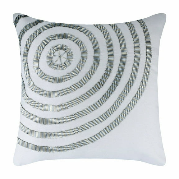 Pillow Case Zip, White Pillow Cover 24x24 inch (60x60 cm), Luxury White Pillow Shams, Spiral Pipe Beads Pillow Sham, 24x24 inch (60x60 cm) Pillow Sham, Square Silk - Staying Centered