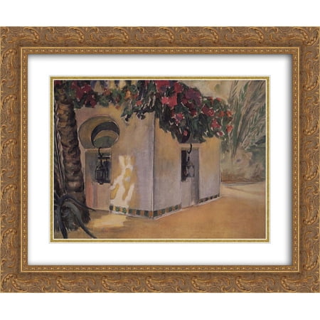 Kuzma Petrov Vodkin 2x Matted 24x20 Gold Ornate Framed Art Print 'Garden Beneventum '