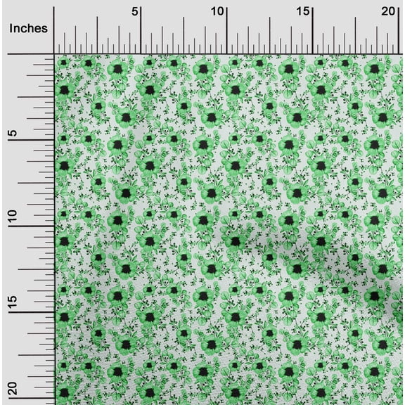 oneOone Georgette Viscose Light Green Fabric Florals Dress Material Fabric Print Fabric By The Yard 42 Inch Wide-BA2