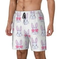 thumbnail image 2 of Uemuo Heart Rabbit Pattern Mens Swim Trunks Quick Dry Board Shorts with Mesh Lining, Stretch Beach Shorts Quick Dry No-Chafing Board Shorts-3X-Large, 2 of 9