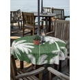 thumbnail image 2 of Outdoor Tablecloth with Umbrella Hole for Patio/Picnic/Party/Camping, Dark Green Palm Trees Waterproof Table Cloth Round Cover Washable, Farmhouse Tropical Summer Beach (Dia 54"), 2 of 9