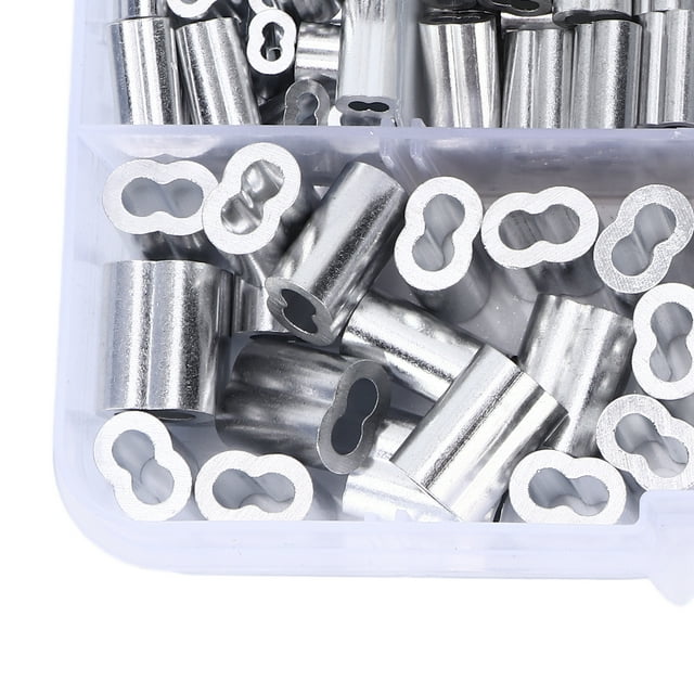Aluminum Crimping Loop Sleeve,180pcs Crimping Loop Sleeve Crimping Loop Sleeve Kit Wire Rope Double Barrel Ferrule Breakthrough Technology