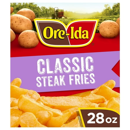 Ore-Ida Classic Steak Fries French Fried Frozen Potatoes, 1 Bag, for Easy Snacks and Dinner Sides, Gluten-Free, 28 oz