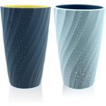 thumbnail image 1 of Pack Bathroom Tumblers Unbreakable Soft Durable Bathroom Cup Toothbrush Holder (Light Blue & Dark Blue), 1 of 5