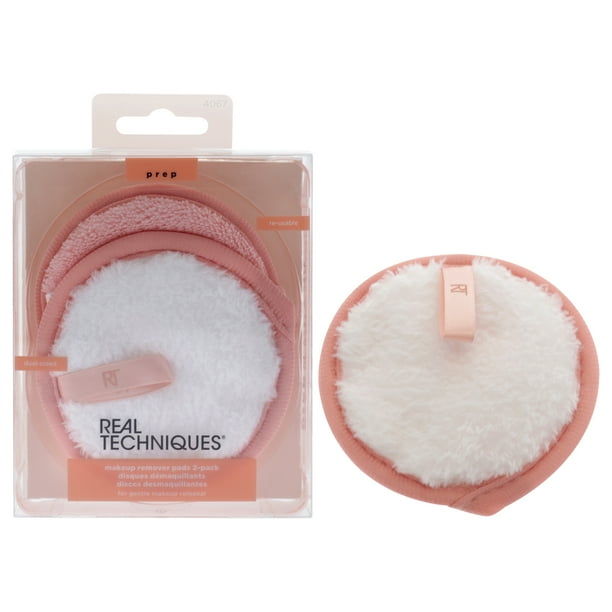 Almohadillas desmaquillantes Real Techniques, reutilizables, 2 unidades, para mujer