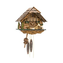 Cuckoo Clock Black Forest house with moving wood chopper