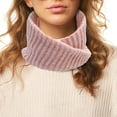 thumbnail image 2 of MIASHUI Winter Unisex Thick Neck Scarf Yarn Neck Gaiter Warm Plush Pullover Scarf, Scarf for Men and Women Pink,One Size, 2 of 3