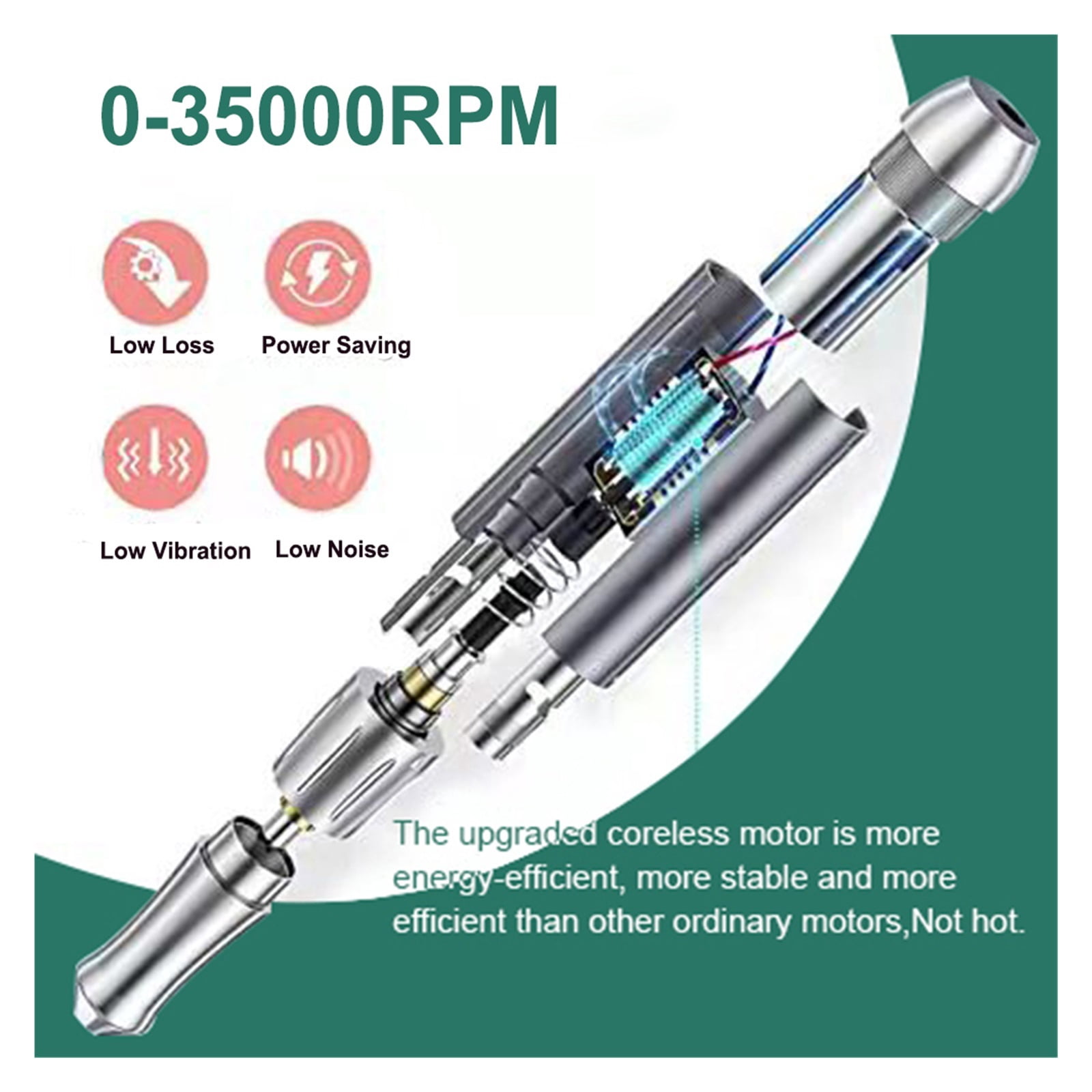 35000RPM Nail Drill Machine, Rechargeable Wireless Nail Sander For Manicure, Portable Machine For Nails ,Low Noise