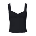 thumbnail image 5 of Aihuaihua Women Backless Going Out Crop Top Y2K Sweetheart Neck Strappy Ruched Sleeveless Tank Top Summer Tight Slim Fit Camisole Cute Tops Black M, 5 of 6