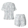 thumbnail image 5 of Naloa Fun Rabbit Women's Short-Sleeved Pajama Set, Loungewear, Summer pajamas, Breathable Cozy - Small, 5 of 9