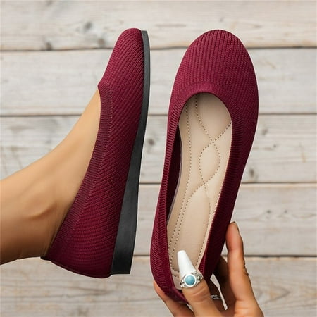 EIGTHTAIL Summer Saving Clearance! Itsun Womens Dress Shoes Womens Multicolor Round-Toe Flats Shoes Lightweight Soft Sneakers Casual Shoe Dark Blue US Size 8.5