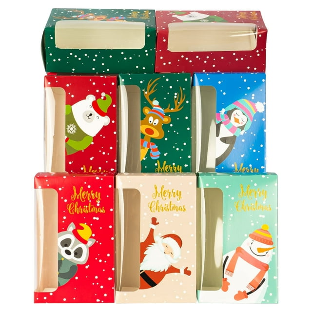 Cajas de galletas navideñas Uptotop 24 unidades con 6 diseños y colores