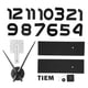 thumbnail image 5 of Reloj de pared DIY, innovador kit de reloj con pegatina de espejo acrílico para sala de estar y dormitorio, color negro, 5 of 14