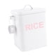 thumbnail image 1 of Contenedor de arroz de hierro, bote de harina, recipiente hermético para almacenar alimentos, contenedor de arroz de metal. Blanco M, 1 of 9