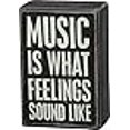 thumbnail image 3 of Primitives By Kathy Black Dist. Box Sign -" Music Is What Feelings Sound Like", 3 of 3