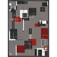 thumbnail image 1 of United Weavers Cafe Area Rug 950-10772 Barista Grey Bordered Rectangles, 1 of 4