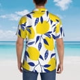 thumbnail image 4 of Balery Tropical Lemon Camisas hawaianas de manga corta para hombre, camisas playeras de corte holgado, camisas de vacaciones con botones,Small, 4 of 7