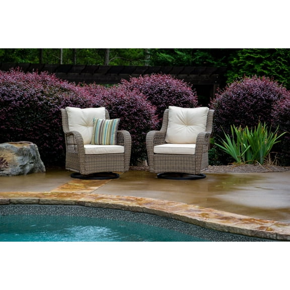 Tortuga Outdoor Two Piece Rio Vista Swivel Glider Set Armchairs & Accent Chairs, Rave Graphite