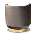 thumbnail image 4 of Baxton Studio Saffi Glam and Luxe Grey Velvet Fabric Upholstered Gold Finished Swivel Accent Chair, 4 of 6