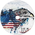 thumbnail image 1 of FMSHPON American Flag Tree Skirt Independence Day Xmas Christmas Tree Skirt Stand Mat for Holiday Party Decoration Indoor Outdoor 36 inches, 1 of 6