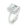 thumbnail image 4 of Rosec Jewels Certified Moissanite Emerald Cut Engagement Ring - Moissanite Halo Ring for Women (7X9 mm, D-VS1 Grade), 925 Sterling Silver, US 8.50, 4 of 8