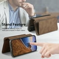 thumbnail image 3 of Allytechgroup Magnetic Compatible for iPhone 16 Plus Wallet Case with Credit Card Slot, PU Leather Kickstand Shockproof Protective Bunper Back Cover for iPhone 16 Plus, Brown, 3 of 8