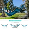 thumbnail image 6 of Best Choice Products 2-Person Woven Polyester Outdoor Caribbean Hammock w/ Curved Bamboo Spreader Bar - Electric Blue, 6 of 7