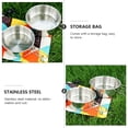 thumbnail image 3 of Shisuyan 1 Ensemble de 2 Pcs Bols en Acier Inoxydable Bols de Camping Extérieurs Vaisselle Portable, 3 of 9