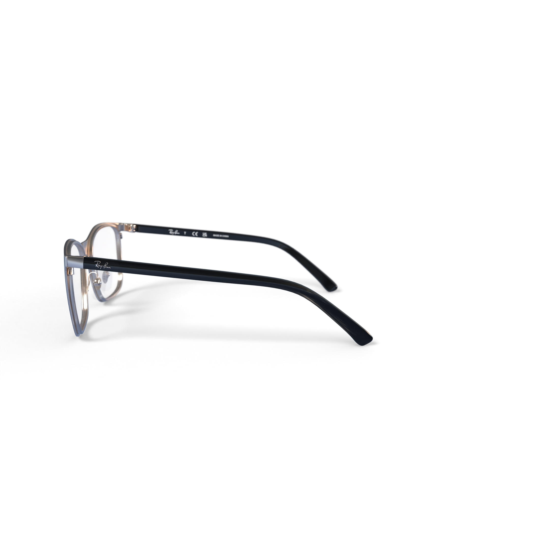Ray-Ban Youth Size 48 0RY9551V Prescription Eyeglasses with Case, Black on Arista/Demo Lens