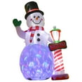 thumbnail image 3 of 8ft Christmas Inflatables Outdoor Decorations Snowman with North Pole Sign, Blow-Up Yard Christmas Decor with LED Rotating Colorful Lights Display, 3 of 5