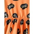 thumbnail image 5 of Emmababy Orange Long Sleeve Dress with Cat Print for Baby Girls on Halloween, 5 of 9