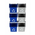 thumbnail image 3 of Sturdy Essentials Multi Recycling System, 6 Gallon Stackable Bins, 6 Pack, Blue/Grey, 3 of 8