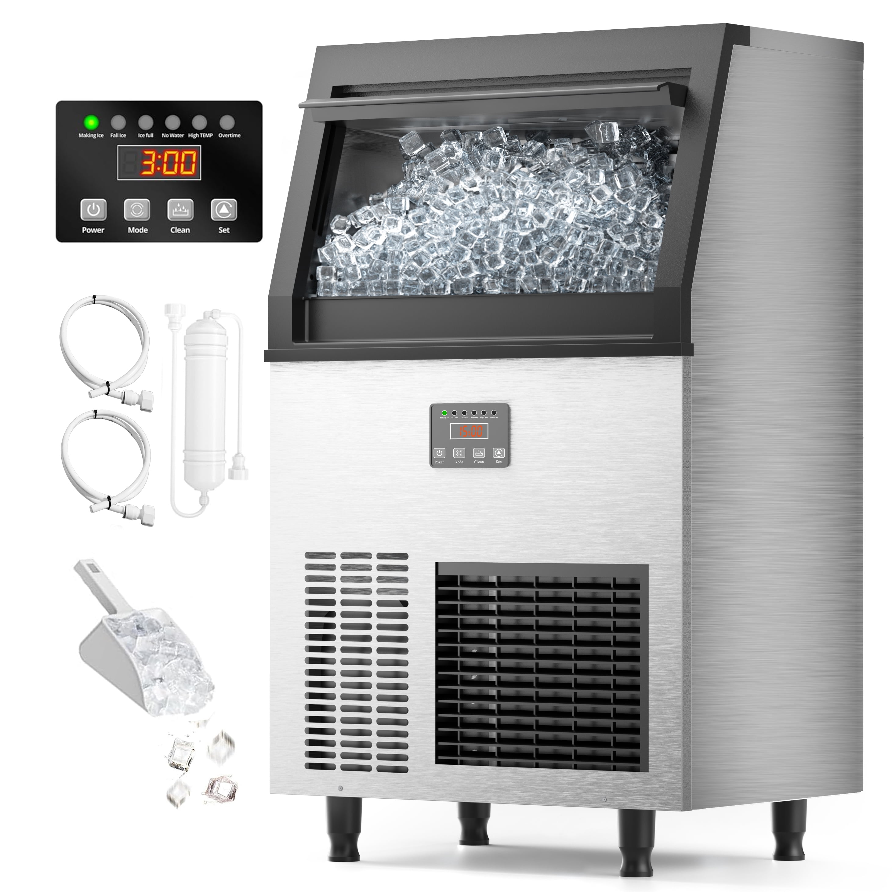 Zimtown Commercial Ice Maker, 90lbs/24H, 11lbs Storage