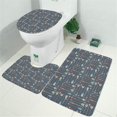 thumbnail image 2 of Multicolor Arrow Pattern Bathroom Rugs Sets 3 Piece,Toilet Cover Set,Absorbent Non Slip Bathroom Mats Sets with U-Shaped Contour Rug Toilet Rug Set, 2 of 5